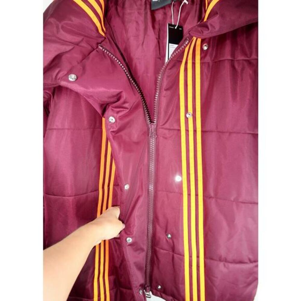 Adidas x IVY PARK Asymmetrical Neon Orange Burgundy Jacket Medium - Picture 6 of 11